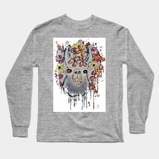 Llama Color Splash Long Sleeve T-Shirt